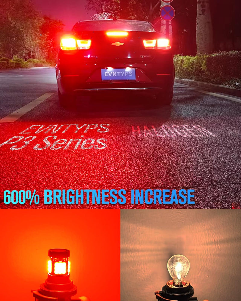 CANBUS 1157 LED Tail Light Bulb with Built-in Resistor 2357 Brake Light Bulb Red CANBUS Error Free,2057 7528 7507 BAY15D Brilliant Red LED Lights Replacement for Rear Tail Stop Lights(2pcs) 1157/2357
