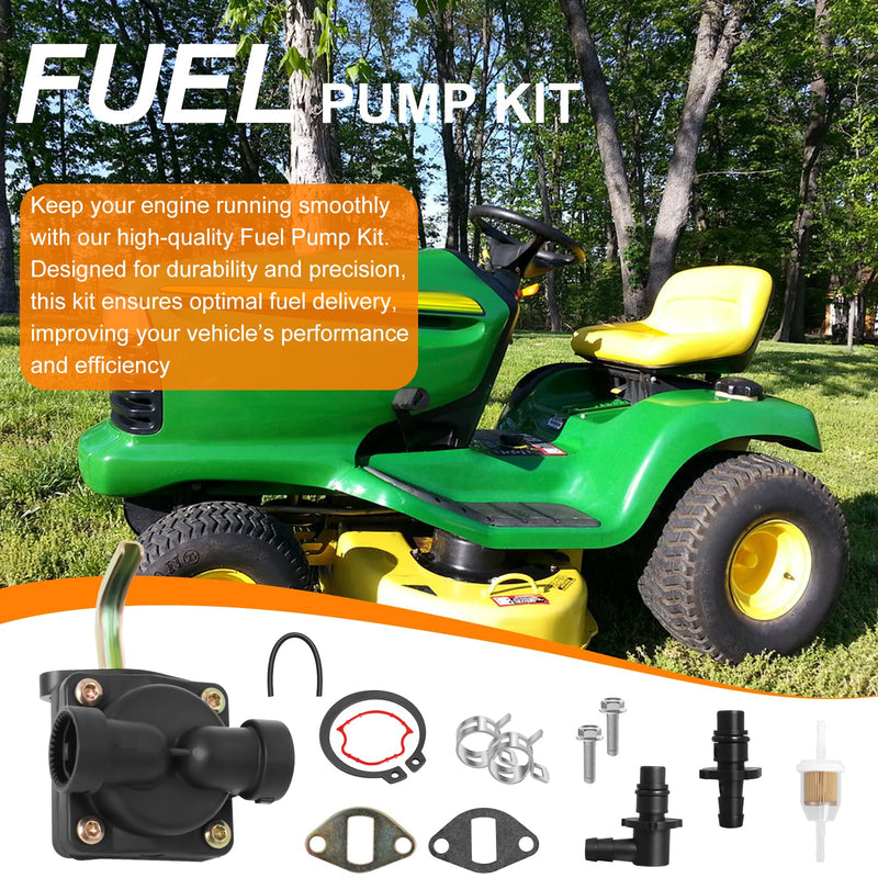 Fuel Pump Kit Compatible with Kohler 12-559-02-S, 12-559-01-S, CH11, CH 12.5S, CV13S, CV14S, CV15S, CV16S, Compatible with John Deere AM133627, L110, LT 133, LT150, LT155, LT160 Fuel Pump
