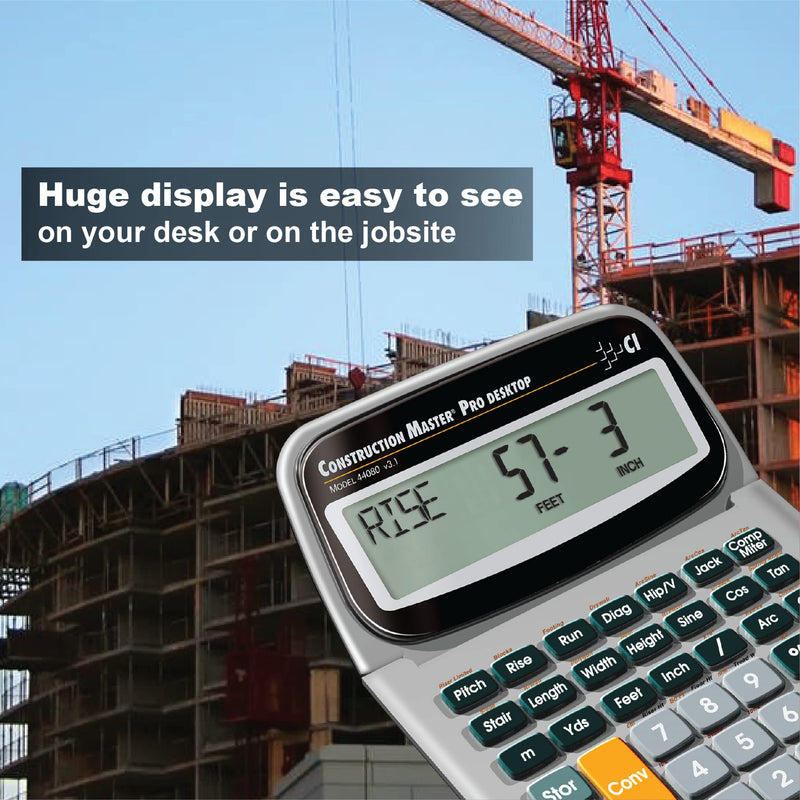 Calculated Industries 44080 Construction Master Pro-Desktop Advanced Construction Math Feet-Inch-Fraction Calculator with Trig Tool for Architects, Estimators, Contractors, Builders and Remodelers Desktop