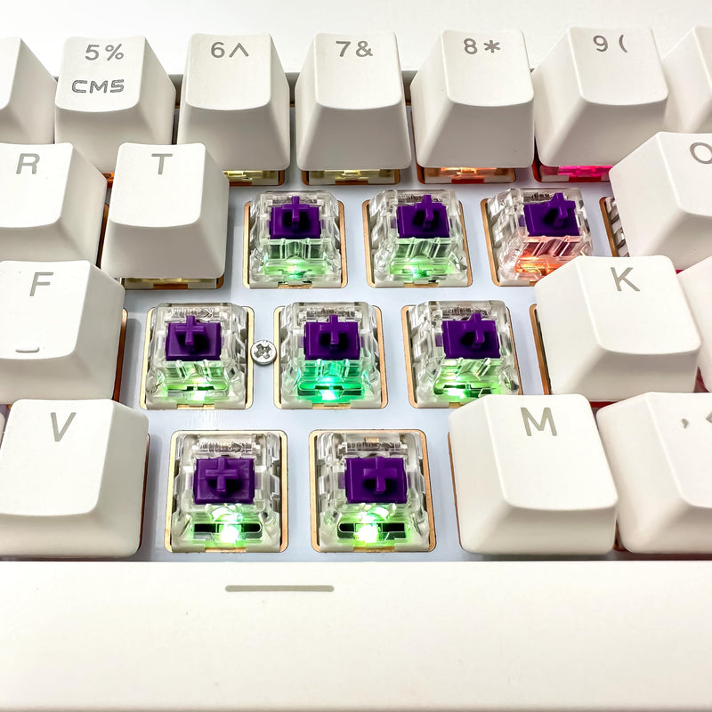 Kailh Pro Purple Switches for Mechanical Keyboard,3-pin/Light Tactile/Pre Lubed/RGB/LED Switches（Pro Purple,108Pcs） 108pcs