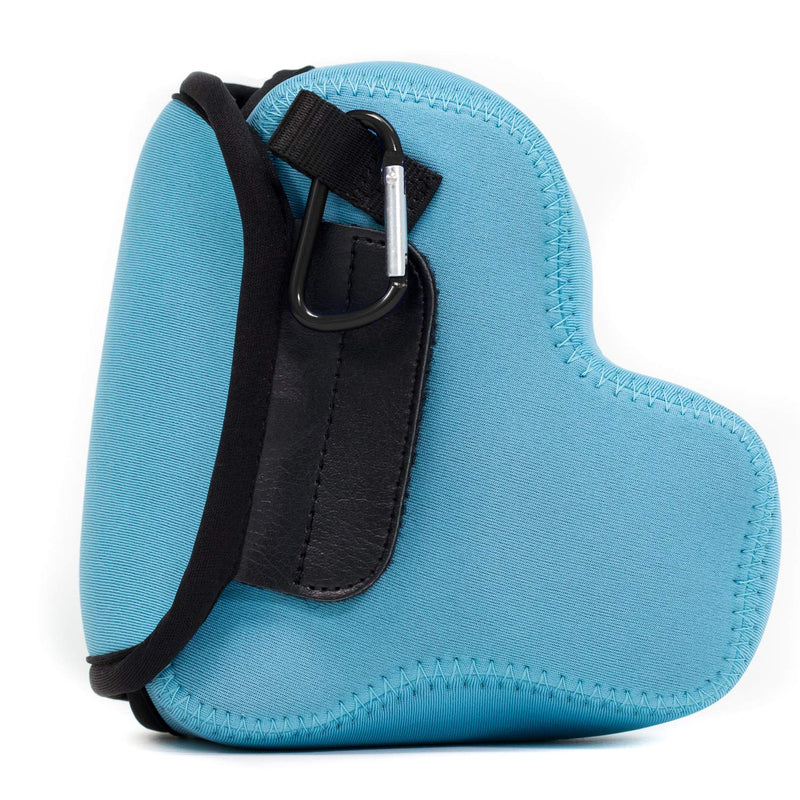 MegaGear Panasonic Lumix Dc-Fz80, Fz82 Ultra Light Neoprene Camera Case, With Carabiner - Blue - MG1167, PU Leather One Size