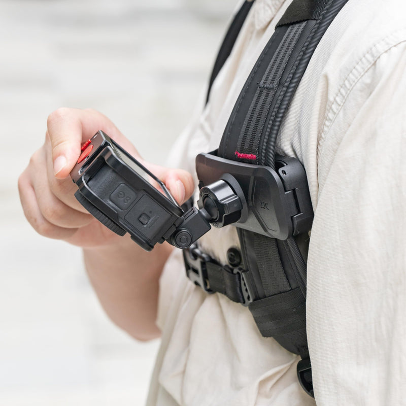 JJC Backpack Shoulder Strap Clip Mount for DJI Osmo Action 6 5 4,Anti-Slip | Ball Head 360° Rotation for Gopro 13 12 11 10 9,for Insta360 Ace/Ace Pro 2,Filrmly Hold Action Cameras on Shoulder Strap Black - for Action Cams