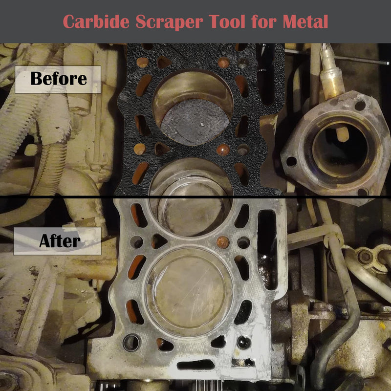 Carbide Scraper, Super Carbide Gasket Scraper for Metal and Automotive, 1-1/4 Inch and 5/8 Inch Carbide Scraper Set (Grey 2-Piece) Grey