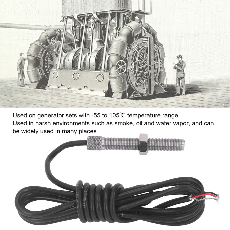 MSP6729 Magnetic Pickup Rotate Speed Sensor 3/8-24UNF-2A Thread Generator Speed Sensor 50-5000Hz Stainless Steel