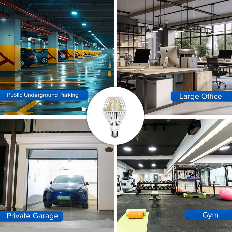 SANSI 9000 Lumens A21 LED Light Bulb, Super Bright 600W Equiv. E26 Light Bulb with Wide 270° Beam Angle, 5000K Daylight Non-Dimmable Safe 60W Bulb for Garage Warehouse Workshop Church 60 Watts