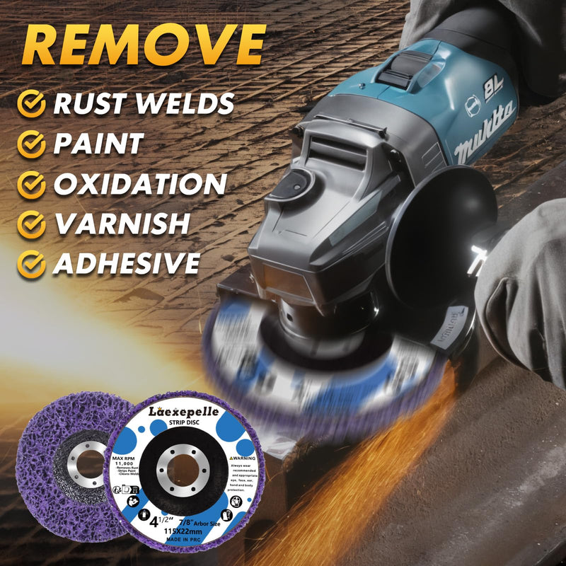 10 Pack Angle Grinder Stripping Wheel Angle Grinder Strip Disc Paint Stripper Attachments Grinder Wheel, Paint Metal Oxidation Rust Remover Stripper Tool (4-1/2'' x 7/8'') 4-1/2'' x 7/8''-10P