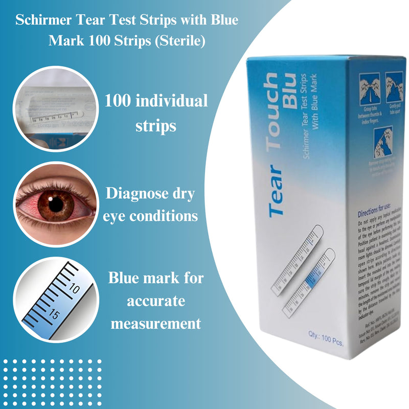 Schirmer Tear Test Strips with Blue Mark 100 Strips (Sterile)
