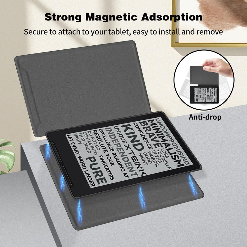 Magnetic Folio Case for Xteink X4 eReader 4.3", Slim Lightweight Premium PU Leather Cover with Magnetic Closure (Rock Black) Rock Black