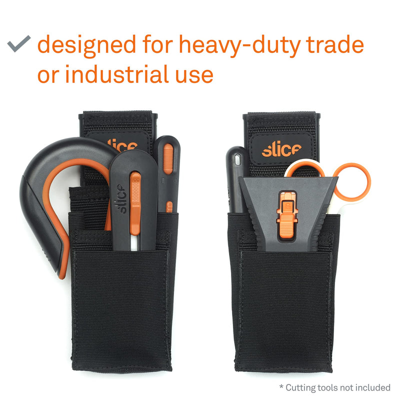 Slice 10516 Tool Holster, Holds Various Tools, Removable Belt Clib, Sturdy and Flexible Pockets, 5 Pockets, Various Sizes, Heavy Duty Industrial Use 12 Pack