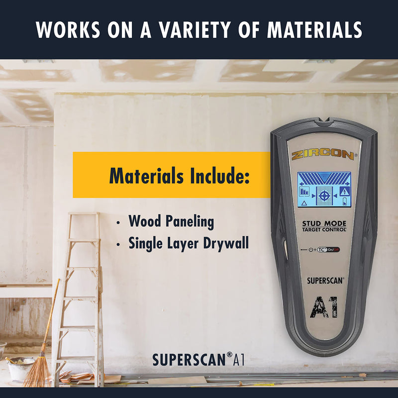 Zircon SuperScan A1 Advanced Stud Finder with Target Control and StudScan Mode