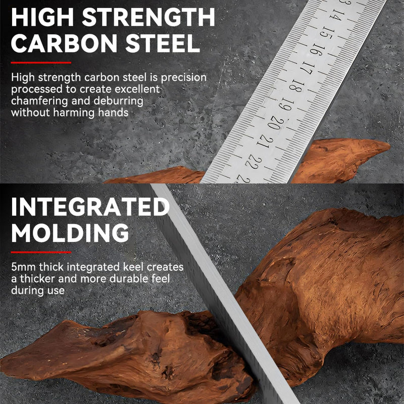 Heavy Duty Ruler, 20 Inch & 50cm, 0.2" Thick Metal Straight Edge with inch & mm Ruler, for Construction, Office, DIY