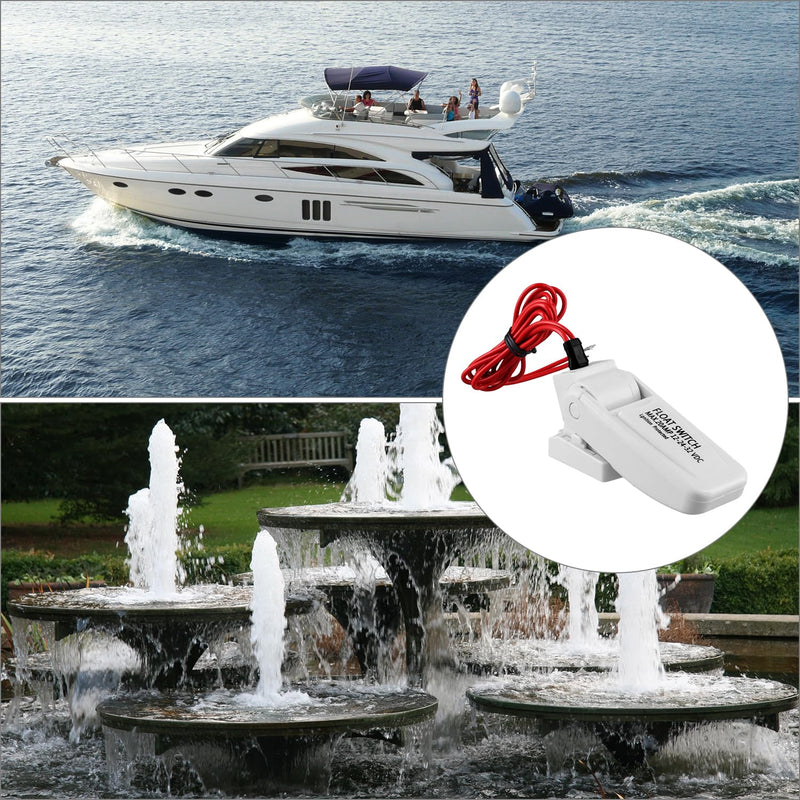 QWORK 2 Pack Heavy-Duty Automatic Boat Bilge Pump Float Switch | Moisture Tight, Ignition Protected - 12/24/32VDC, 20A, Ultrasonic Welding Seals, for Boats Electric Water Pumps