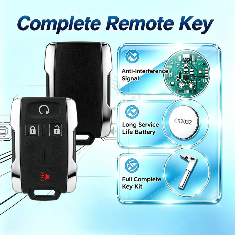 Replacement Remote Key Fob Fits 2014-2019 Chevy Silverado GMC Sierra 1500 | Slash Dealer Costs.stable signal,Fast Response & Durable ABS.1:1 OEM Match.2015-2021 Colorado,15-22 GMC Canyon,M3N32337100