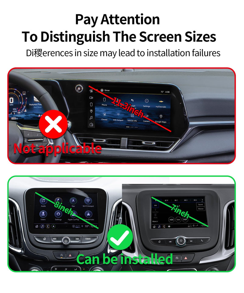 15W Wireless Charger Car Phone Holder for Chevrolet Equinox 2018-2024 | Malibu 2016-2025 7/8"Screen Magsafe Accessories Fast Charging Magnetic Cell Phone Holder Clip Compatible with iPhone Android 7/8-inch for 2018-2024 Equinox/ 2016-2025 Malibu