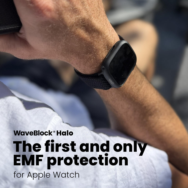 EMF Protection Apple Watch Bumper Case 49mm Ultra 1, 2 & 3 WaveBlock Halo | Up to 84% EMF Reduction, Patented Blocker Technology, FCC Lab Tested, Charge & Heart-Rate Sensor Compatible, Soft Silicone Ultra 1, 2 & 3 (49 mm)