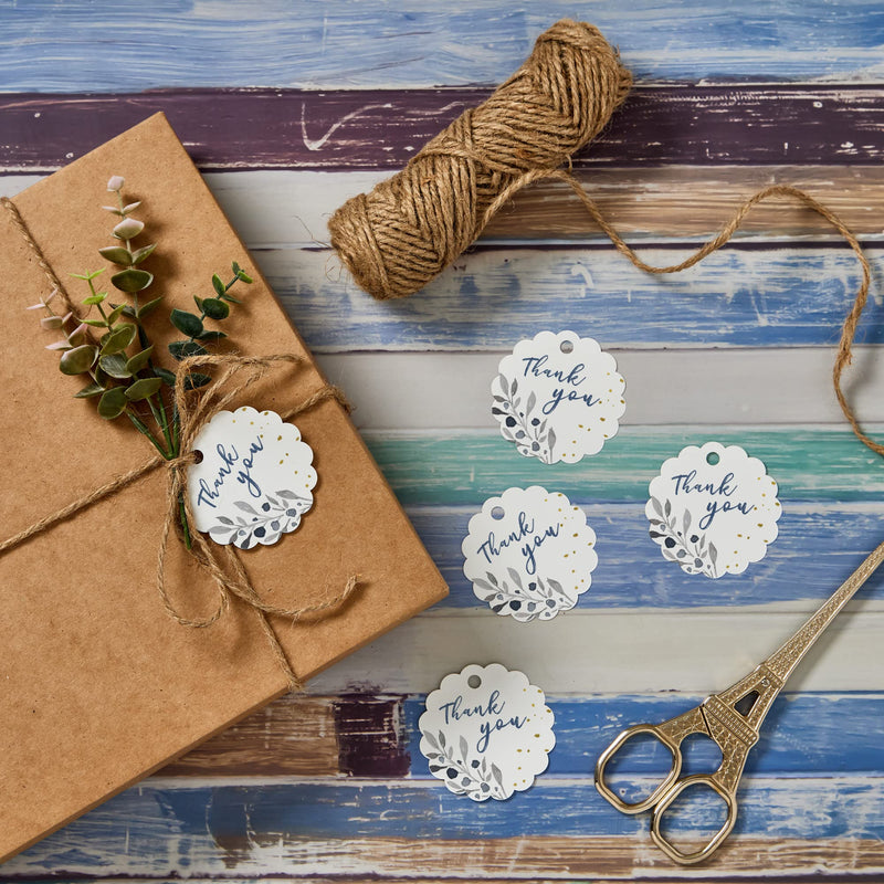 Avery Printable Blank Scallop Round Gift Tags with Sure Feed, 2.5" Diameter, Textured White, 90 Customizable Tags (80511) 90 Tags