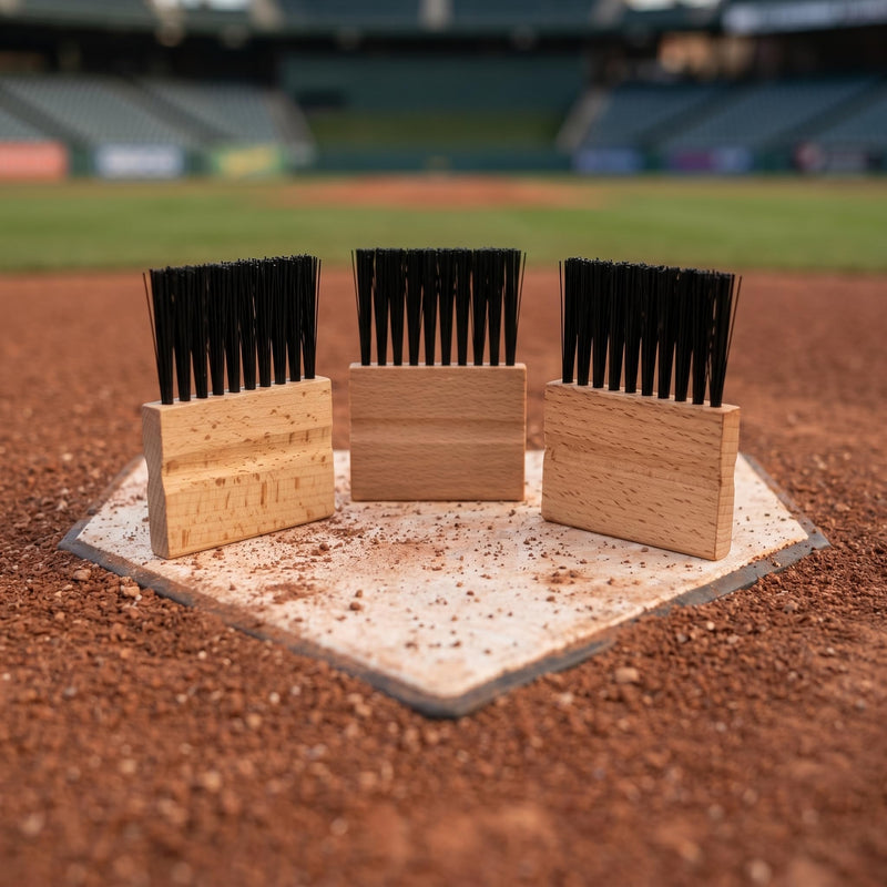 3pcs Heavy Duty Home Plate Brush with Plastic Handle – Baseball & Softball Field Equipment for Umpires, Coaches, and Groundskeepers