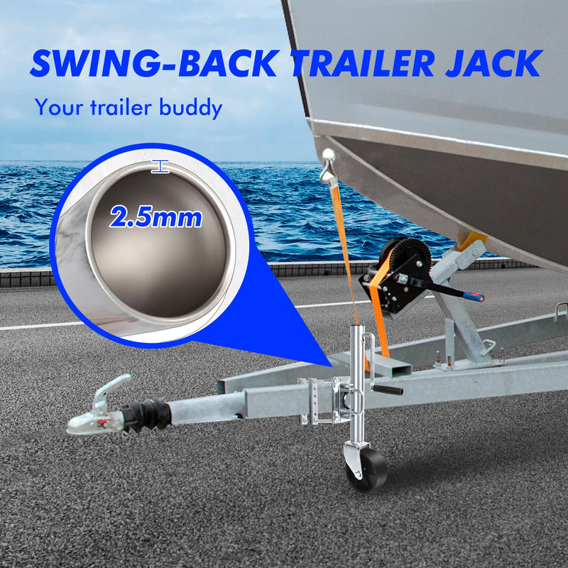 MaxxHaul 70148 10" Lift Swing Back Trailer Jack with Single Wheel - 1000 lbs. Capacity 10" Lift Single Wheel- 1000 lbs Capacity