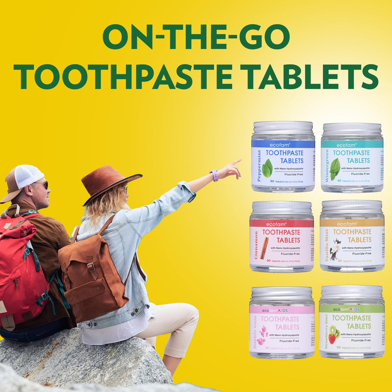 Toothpaste Tablets – Peppermint | Nano Hydroxyapatite Toothpaste Tablets Chewable | Fluoride Free l 350 Tabs 350 Count (Pack of 1)