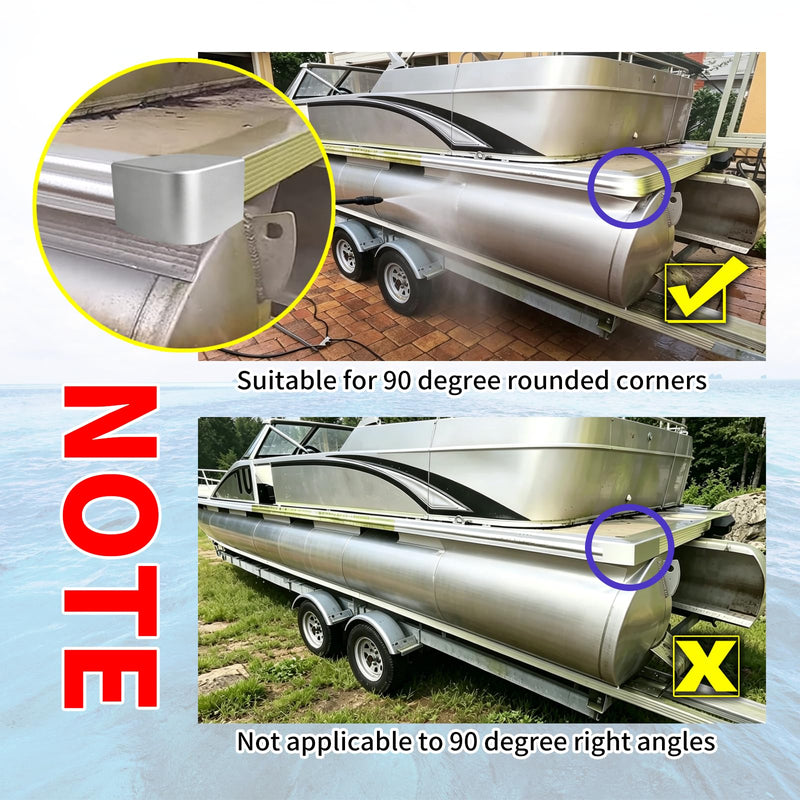 Pontoon Boat Aluminum Corner Cap Casting Suitable for 90 Rounded Corner, not 90 Right Angles. Height: 3-9/16" to 3-5/8" Top: 4-1/16" to 4-3/16" 1