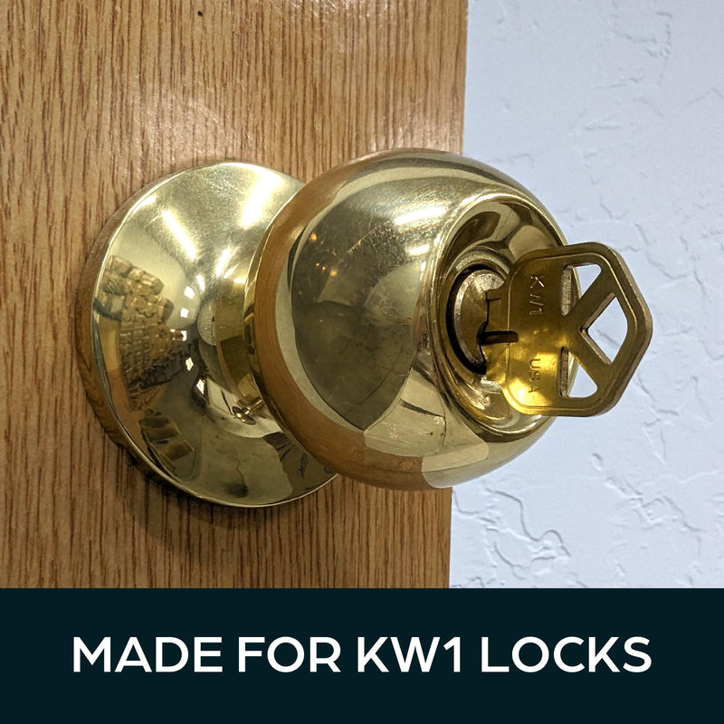 Summit Doorware Kwikset Key Blanks in Premium Brass Quality | Kw1 Uncut Blank Keys for Home and Professional Use | Pack of 50 Keys