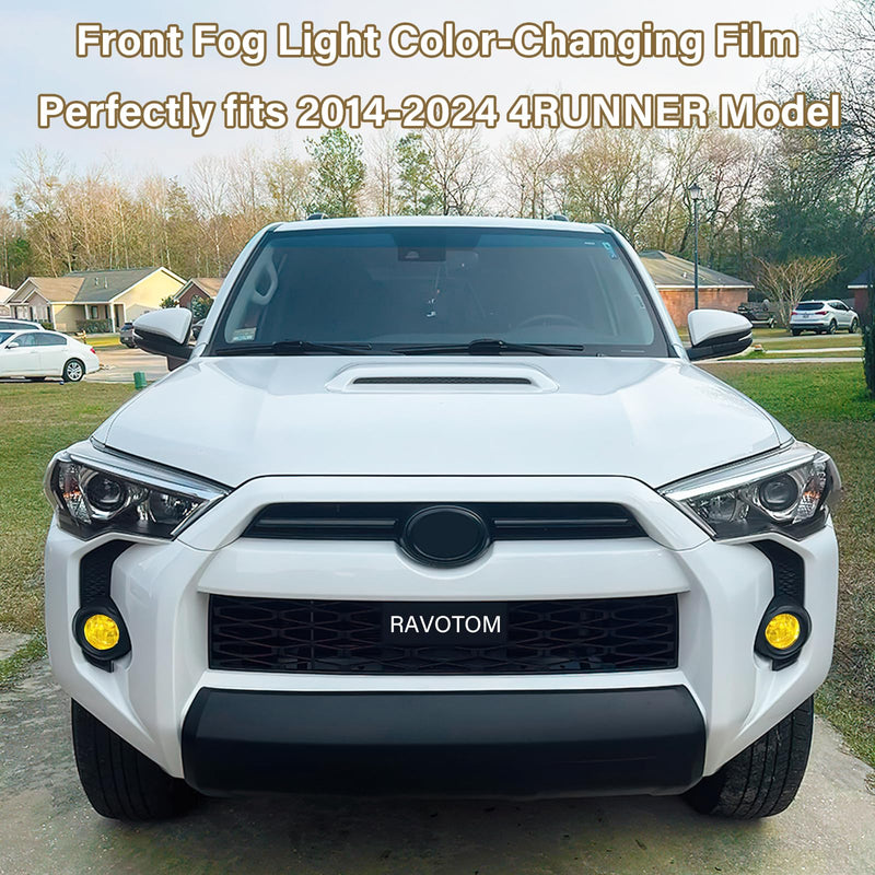 Car Front Fog Light Color-changing Film for 2014-2024 Toyota 4Runner Accessories TPU Tint Film Color Sticker - Yellow (4 PCS)