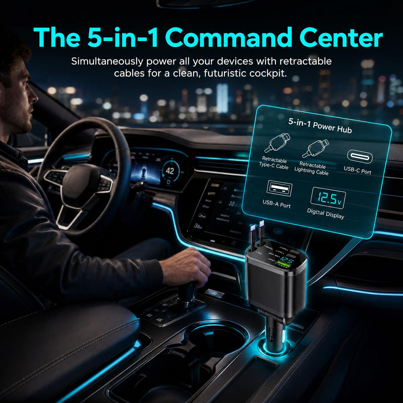 The Retractable car Phone Charger (Supporting USB C Fast Charging) is a Must-Have Gift for Cars and is Suitable for iPhone 17/16/15/14 Series. It can Ensure Your Safety Throughout the Process.
