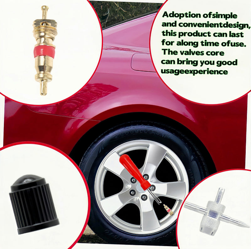Tire Plug Kit 64 Pcs Tire Repair Rubber Nails Kit with 2 Sizes,Tire Caps with Pressure Gauge,Flat Tire Repair Kit for Car,Motorcycle,Truck,ATV,Tire Puncture Repair