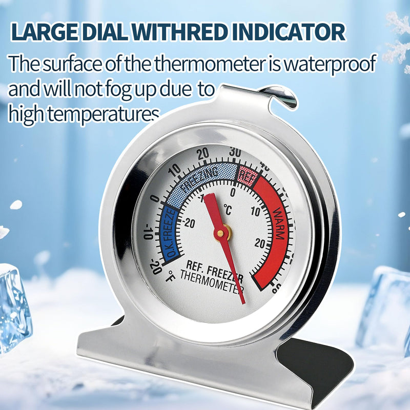 Generic 12 Pack Refrigerator Thermometer, Stainless Steel Freezer Thermometer, Temperature Gauge for Cooler Fridge, Accurate 62mm Large Dial Fridge Thermometer for Restaurant, GVJJL3201