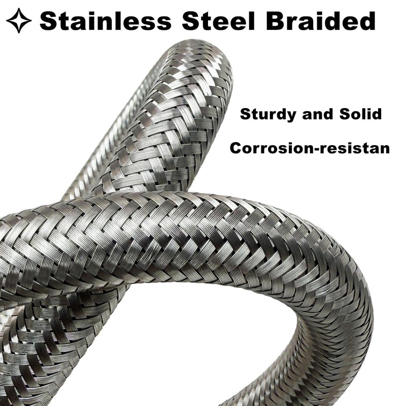 Valve Stem Extensions,4Pcs 7Inch/180mm Dual Flexible Stainless Steel Braided Valve Stem Extenders, 6 Pieces 45 90 135 Degree Brass Valve Stem Extender Tire for Most Cars Truck 4 Pack 7"/ 180 mm
