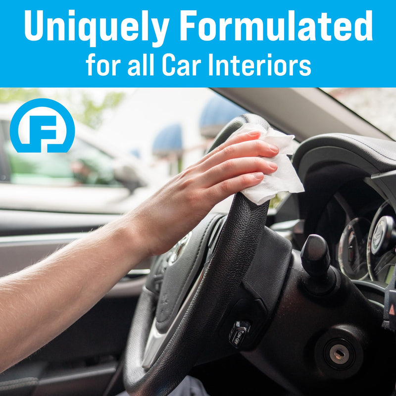 Fortress Car Interior Wipes (25 ct, Pack of 3) for Car Interior Cleaning, Dashboard, Seats, Detailing, and Steering Wheel [Travel Size] Skin-Safe Car Interior Cleaner Supplies No Microfiber Cloth