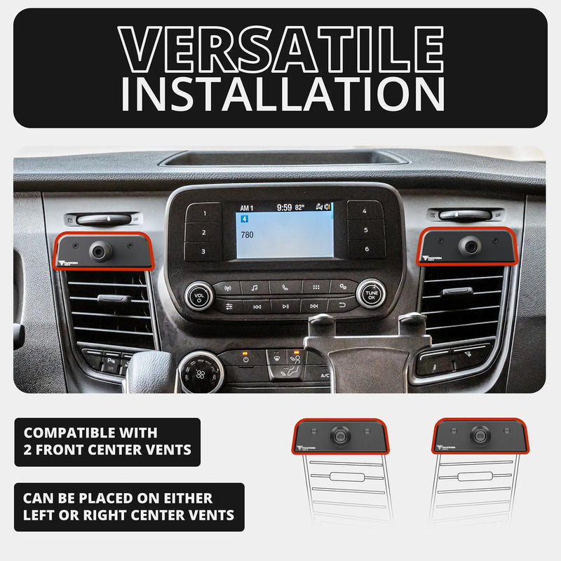 Tackform Link Vent Mount Magnetic Phone Holder - Compatible with MagSafe, 2020-2025 Ford Transit (Excluding Connect) | Not for Use with Factory 12" Screen | All Metal | Professional Grade, Heavy-Duty Black