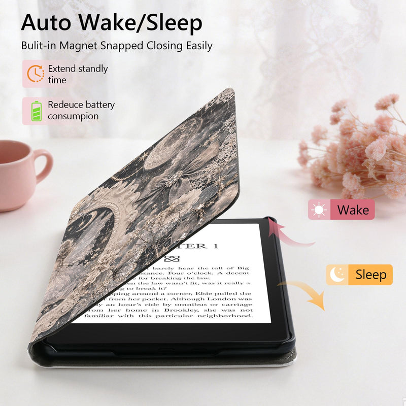 Stand Case for 6" All-New Kindle 11th Gen Gothic Retro Fairy | Slim Cover for Kindle 11th Generation 2024/2022 with Hand Strap | Leather Premium PU Protective Case with Auto Sleep/Wake 6" Kindle 11th Generation