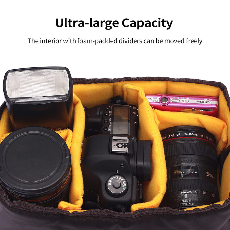 Selens High-Capacity Shockproof DSLR SLR Camera Padded Bag Case | Partition Camera Insert, Make Your Own Camera Bag