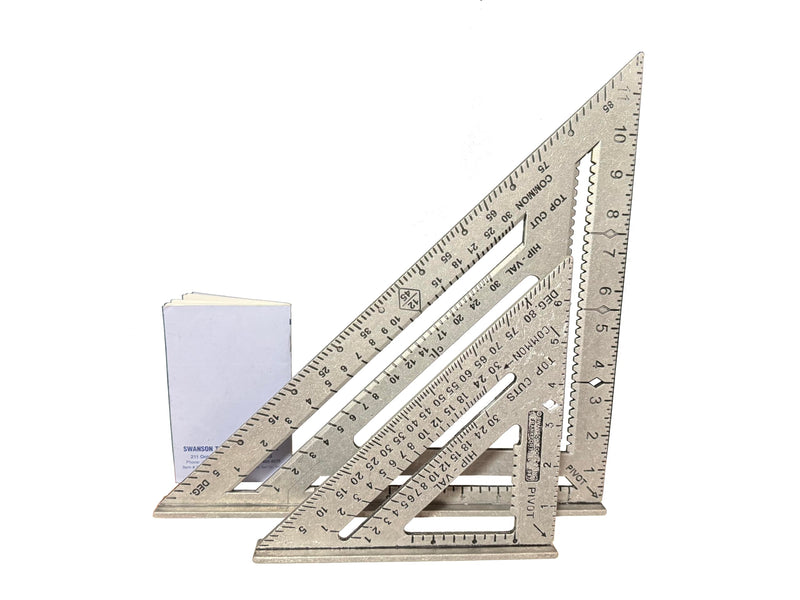SWANSON Tool Co., Inc SW1201K Value Pack 7 inch Speed Square and Big 12 Speed Square (without layout bar) ships with Blue Book 7" & 12" (inches) Combo