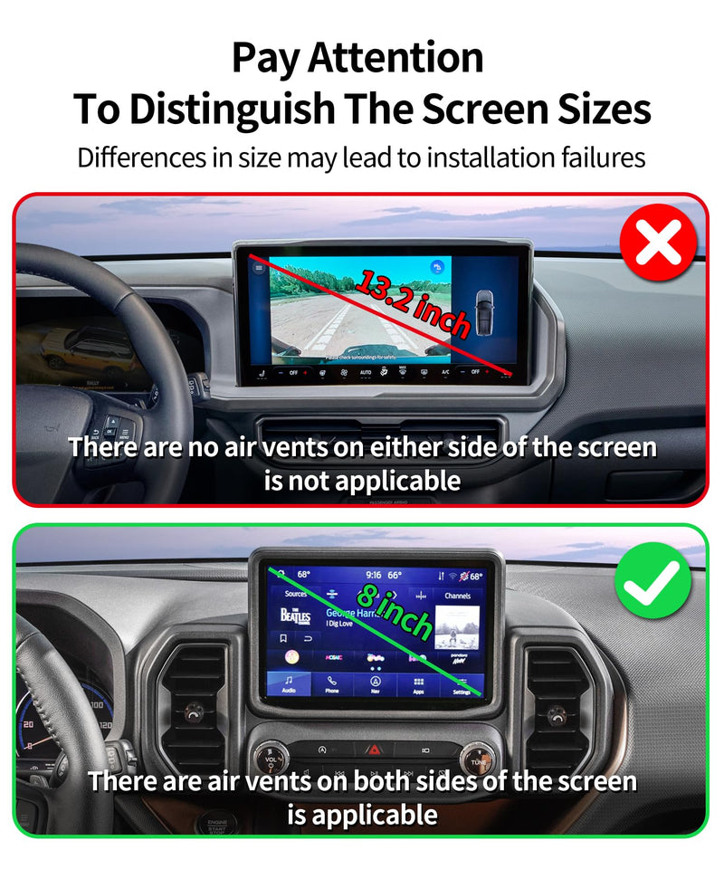 Wireless Charging car Phone Holder for Ford Bronco Sport 2021-2024 Accessories 8 inch Screen Fixed Clip,360° Rotation car Phone Mount Compatible with MagSafe