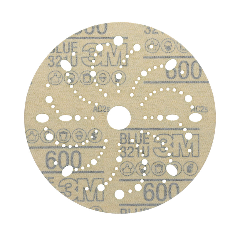 3M Hookit Blue Abrasive Discs 36183, Multi-Hole, Blend Preparation, Paint Preparation, 6 in, 600 Grade, 50 Discs/Carton Multi-Hole Disc 6 in diameter 600+ Grit