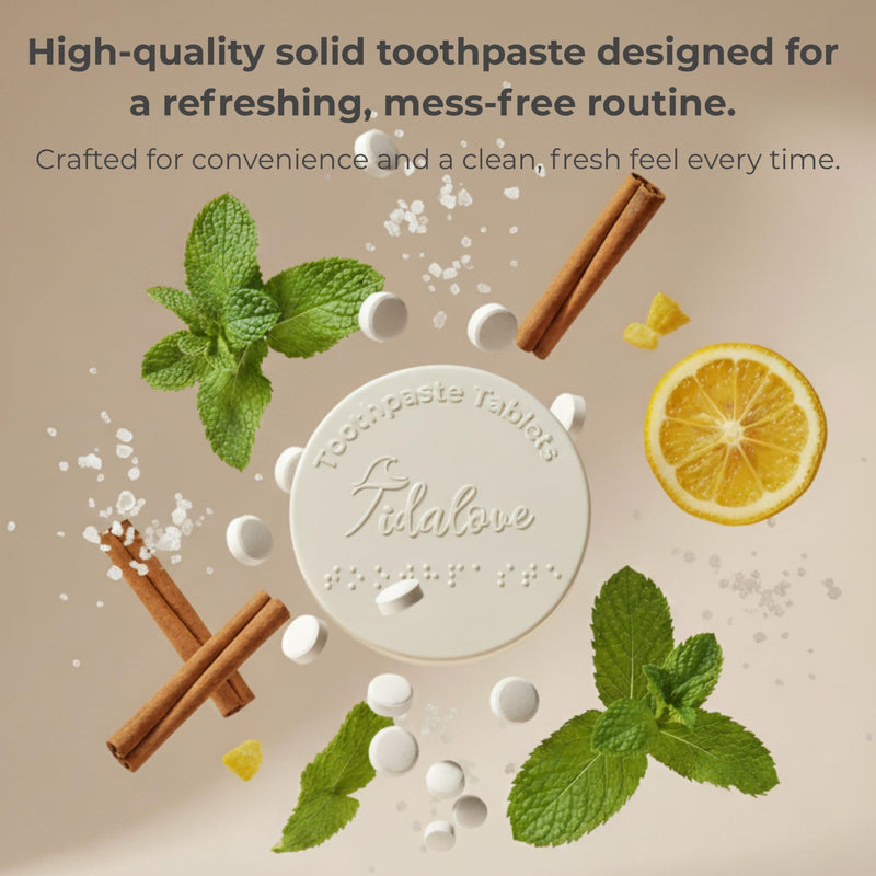 Fluoride Toothpaste Tablets with nHAp, Zero-Waste Paper Refill, Cool Mint, 248 Tablets (4-Month Supply) | Anticavity fluoride + nHAp for strong enamel & cavity defense. Vegan, zero-waste paper refill. 4-month value, TSA-friendly.
