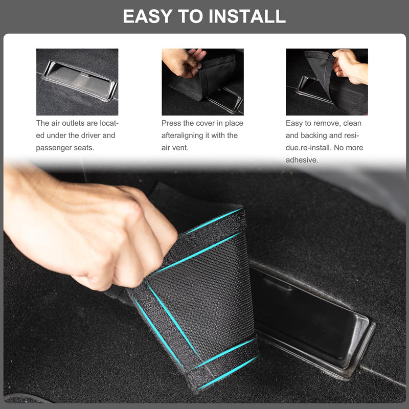 Vent Cover 2025 for Tesla Model Y, Universal Air Vent Cover Compatible with Tesla Model 3 and Model Y 2024 2023 2022 2021 2020 2019, Mesh Rear Floor Backseat Under Seat Grille, Set of 2