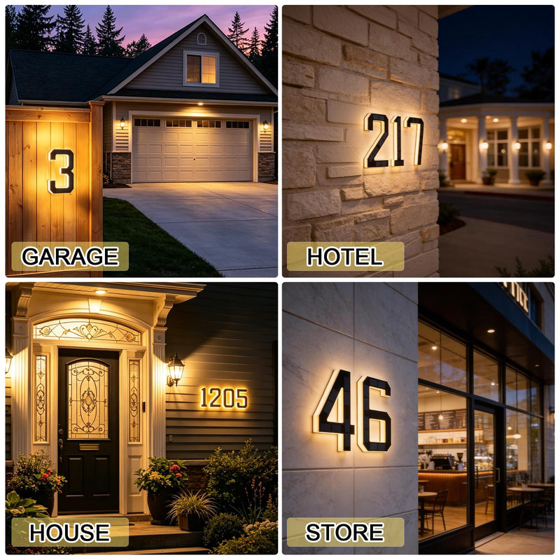 6.7 Inch Solar Lighted House Numbers For Outside - No Wiring, Light Up Solar House Numbers Exterior Ip44 Weatherproof, 2026 New Led Address Numbers For Home With Easy Installation Number 1