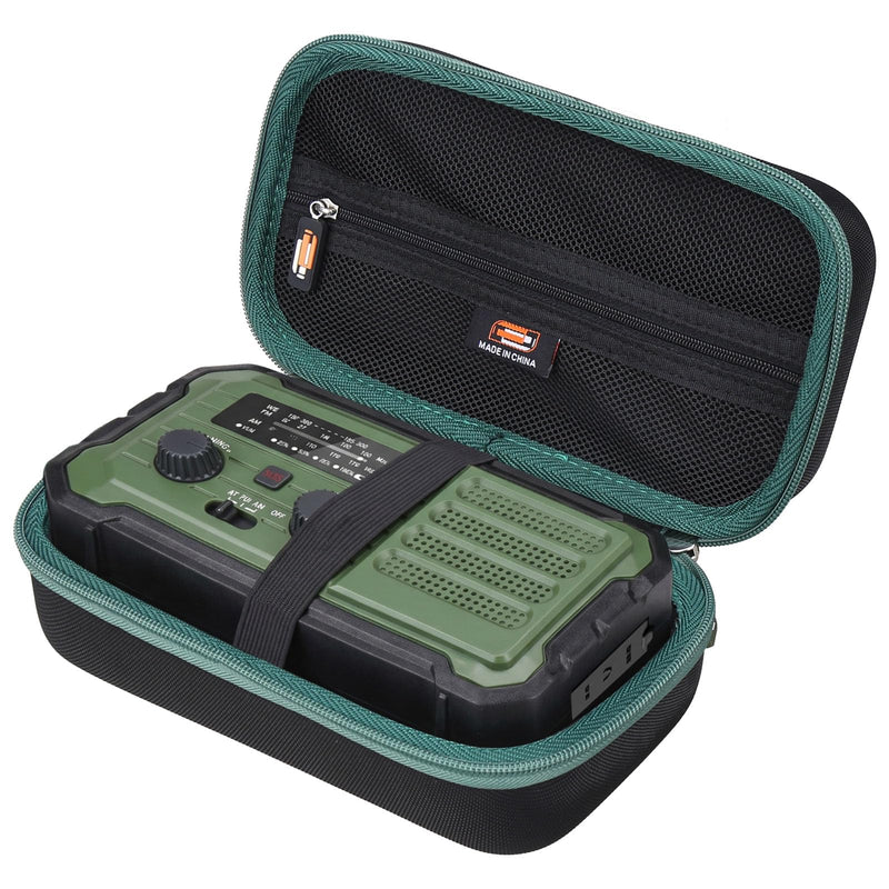 Hard EVA Carry Case Compatible with Vokida/PPLEE/Eoxsmile Emergency Radio Hand Crank Solar Emergency Weather Radio, Portable Protective Storage Box with Mesh Pocket (Case Only)