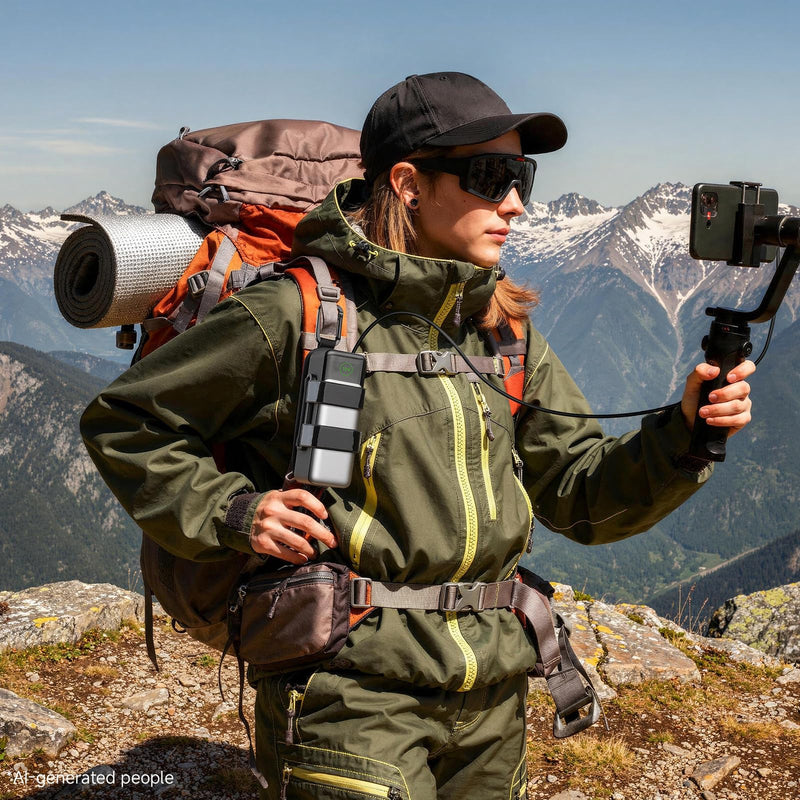 Adjustable Power Bank Holder Strap Mount for Hiking Camping | Universal Portable Charger Holder Mount on Tripod, Backpack, fence, for Outdoor Photography