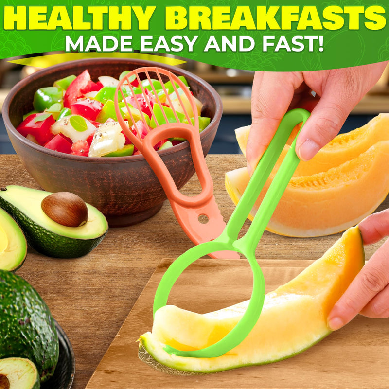 10 Pcs Pineapple Corer and Slicer Set – Sturdy, Sharp & Easy to Clean Pineapple Cutter with Multi-Fruit Corers, Slicers & Peelers – Works for Apples, Melons, Avocados, Citrus, Berries, Bananas & More