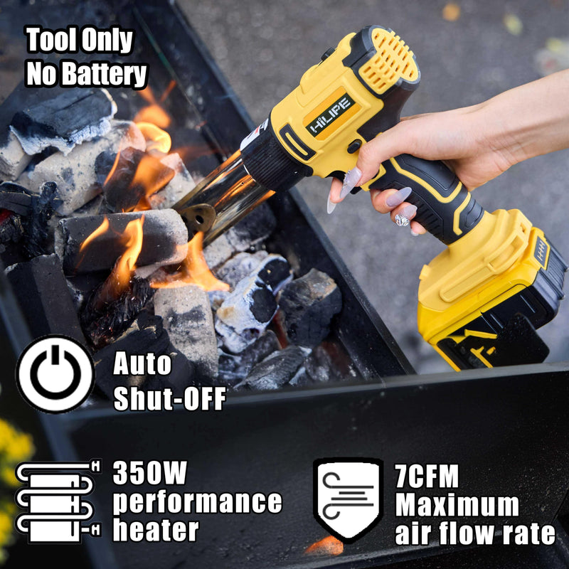 Cordless Heat Gun for DeWALT 20v Battery,Lithium Hot Air Gun, 5 Nozzle Attachments,2-Temp Setting Max 1022°F(550°C),Heat Gun for Shrink Wrapping, Tube Bending (Tool Only, NO Battery) Ordinary