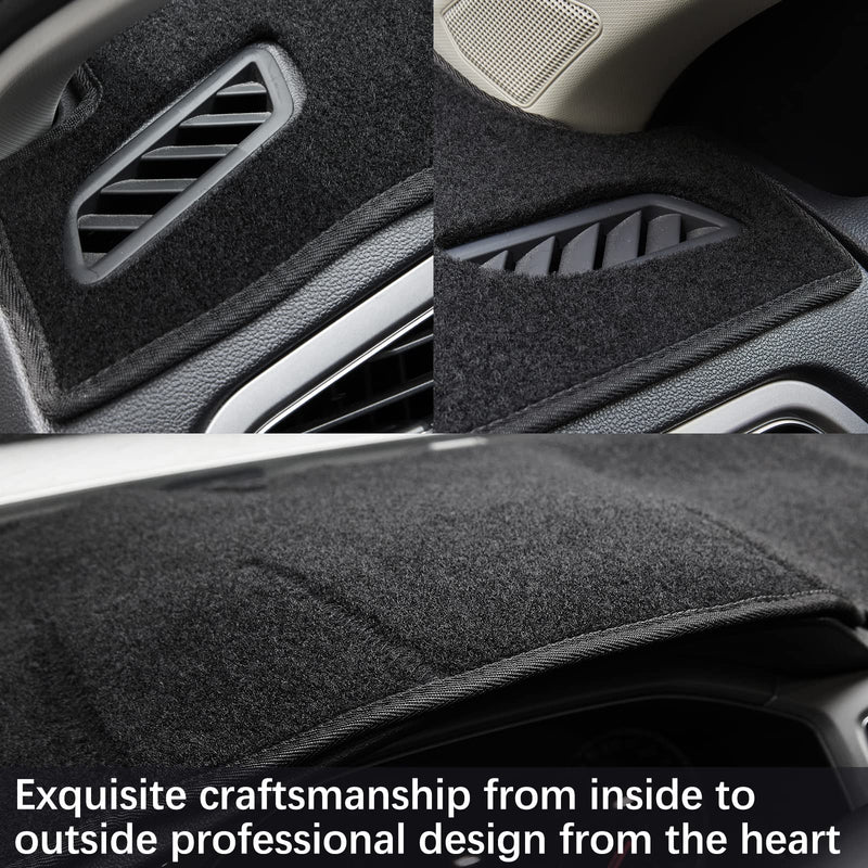 Dashboard Dash Cover Mat Carpet Compatible with 07-14 Chevy Tahoe Suburban Denali Avalanche GMC Yukon/XL,07-13 Chevy Silverado Sierra Without Dash Speaker and Only One Glove Box(Airbag box can open) 07-14 Chevy&GMC(2)