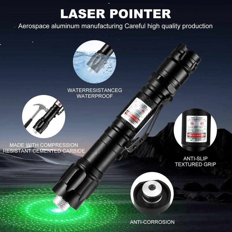 Green Laser Pointer High Power Laser Pointer,Rechargeable Tactical Laser Pointer, Long Range Flashlight