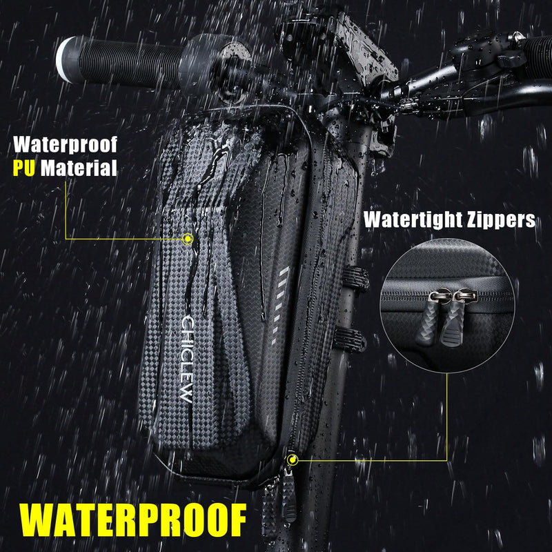 Portable Electric Scooter Bag, Quick Release Scooter Storage Bag with 2L/3L Large Capacity, Waterproof Front Handlebar Bag for Carrying Phone, Wallet, Tools Black