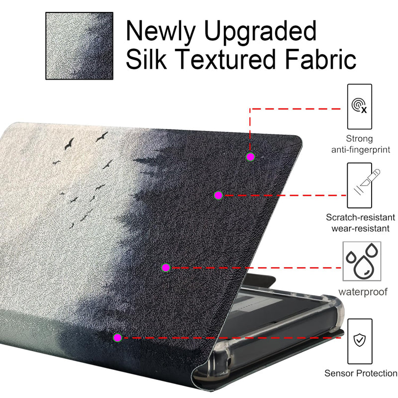 Case for 3.7'' XTEINK X3 E-Book (Misty Forest) | 2in1 Magnetic Detachable Folio Cover, Ultra-Thin Lightweight, PU Leather & TPU Transparent Shell, Magnetic Closure Buckle Misty Forest