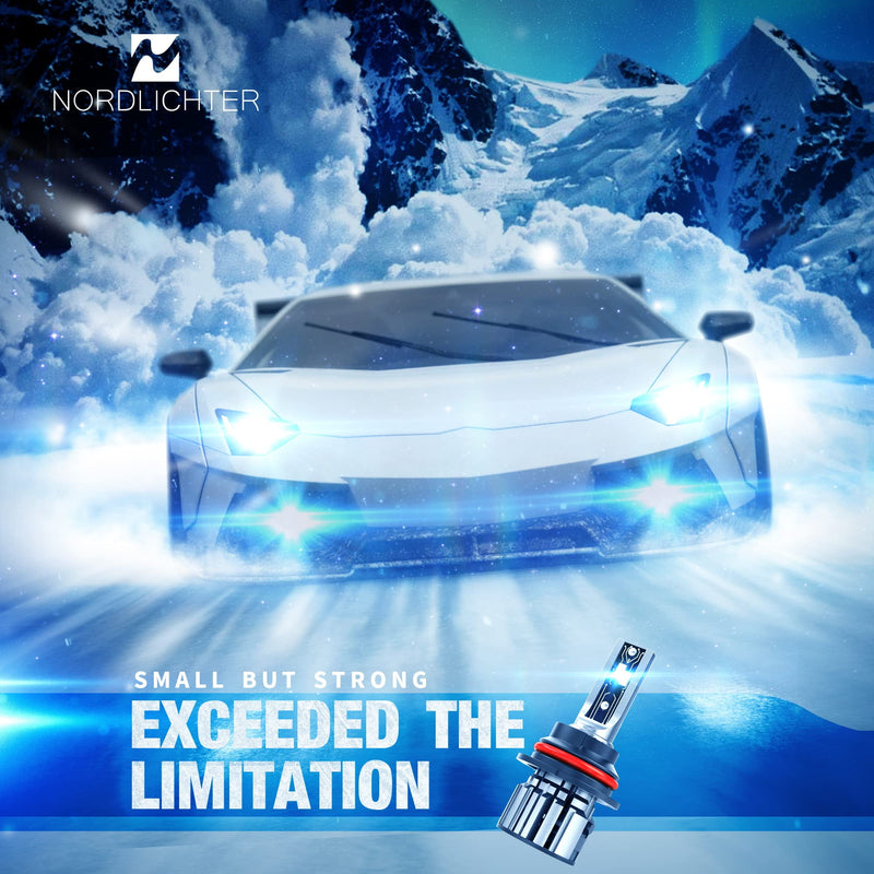 9007 Bulbs, 600% Brighter 9007 Fog Light 6500K Xenon White Extremely Super Bright Plug & Play with Cooling Fan