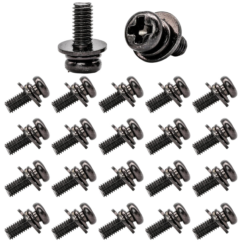 20 PCS Vesa Screws, VESA Compatible M4x10mm TV/Monitor Wall Mount Screws for 75x75mm and 100x100mm Brackets. Phillips Head M4 x 10mm Black with Washers